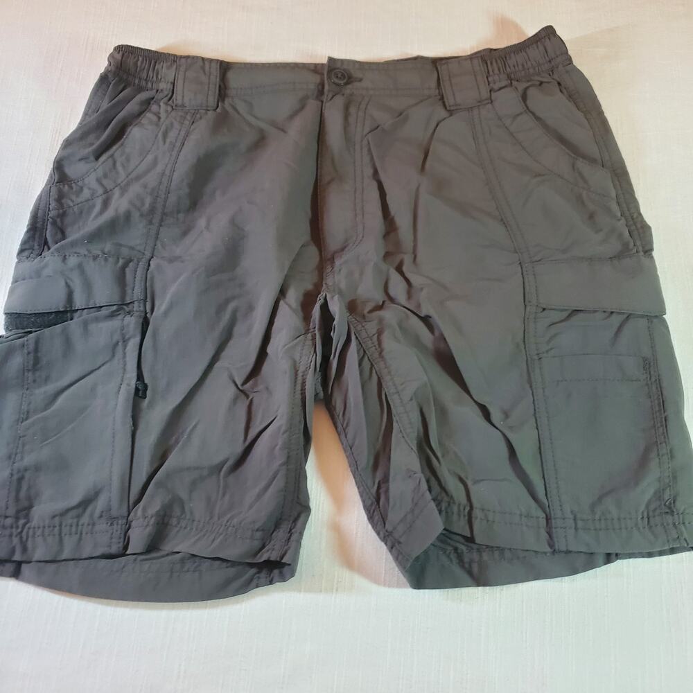 Coleman Mens Medium Cargo Shorts Gray Utility Outdoor Nylon Short Elastic Waist